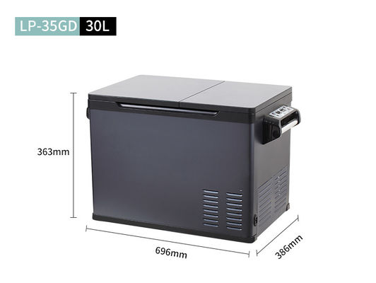 16 Kgs Διπλό έλεγχο 30L DC12V 24V Αυτοκινητό ψυγείο ψυγείο Ηλιακό πάνελ τροφοδοτείται για κάμπινγκ